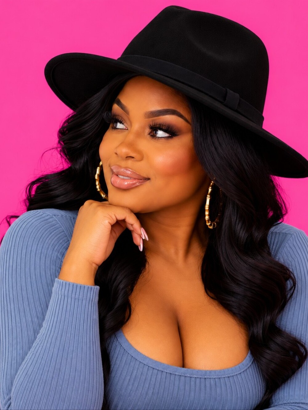 Black Wide-Brim Fedora